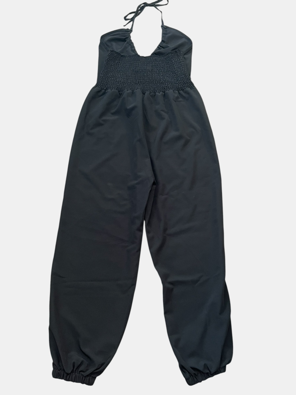Black Halter Jumpsuit with Pockets - Picture 8 of 12